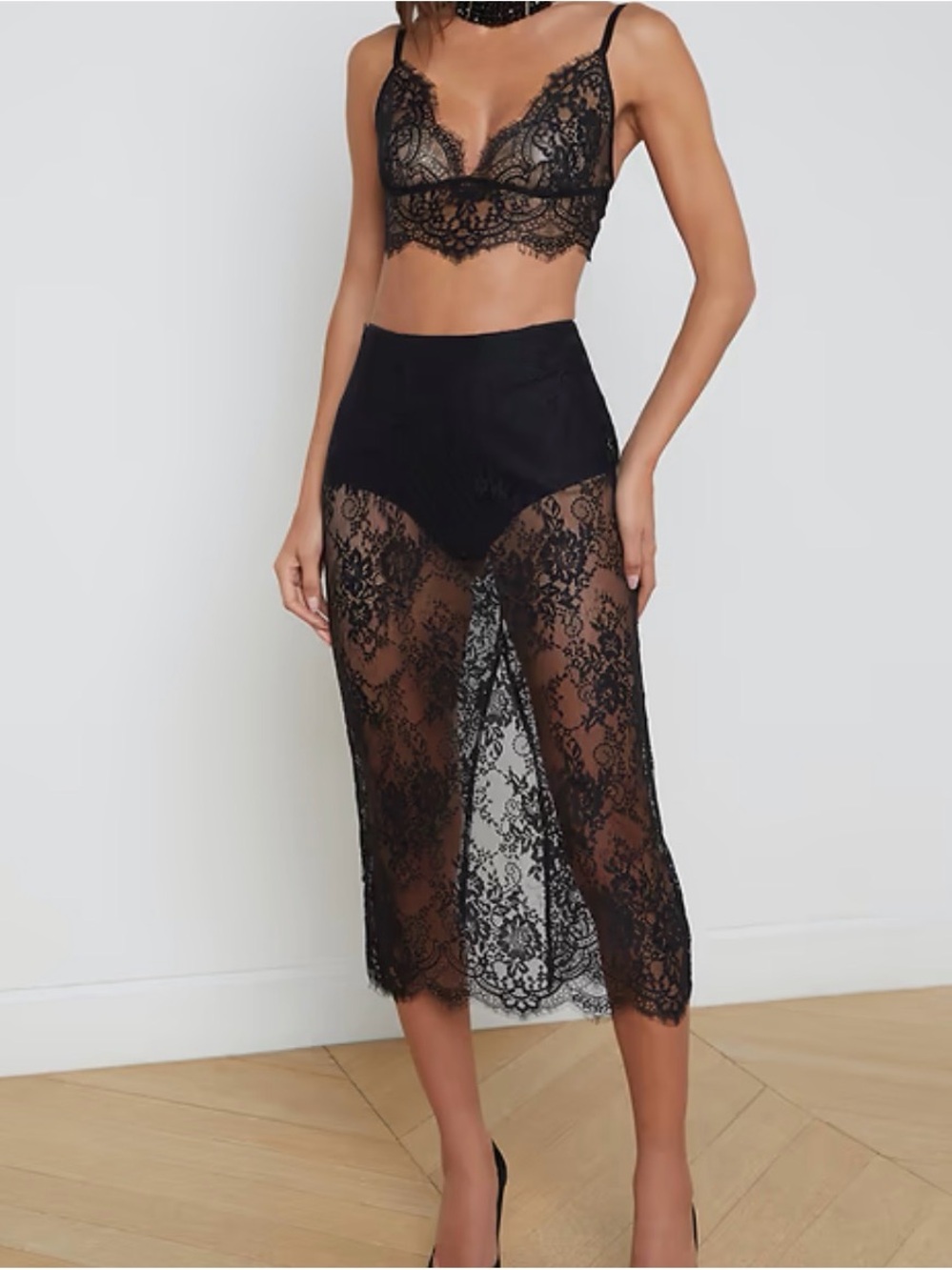 Lagence Makena Lace Pencil Skirt